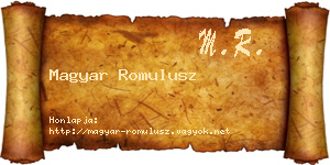 Magyar Romulusz névjegykártya